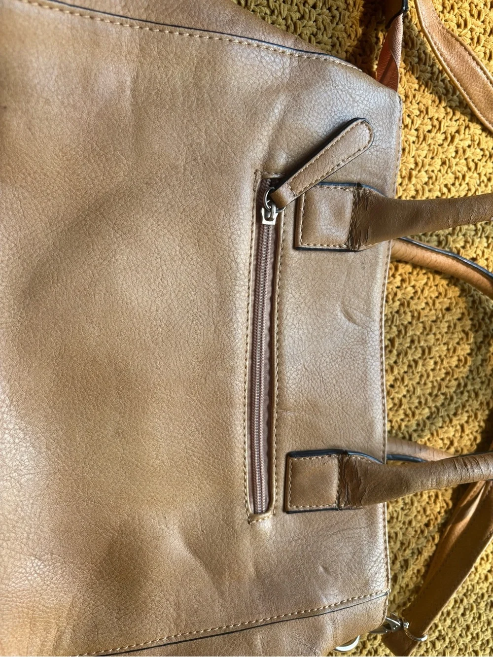 Rimen & Co Taupe Satchel Crossbody Bag Top Handle Y2K Office Purse